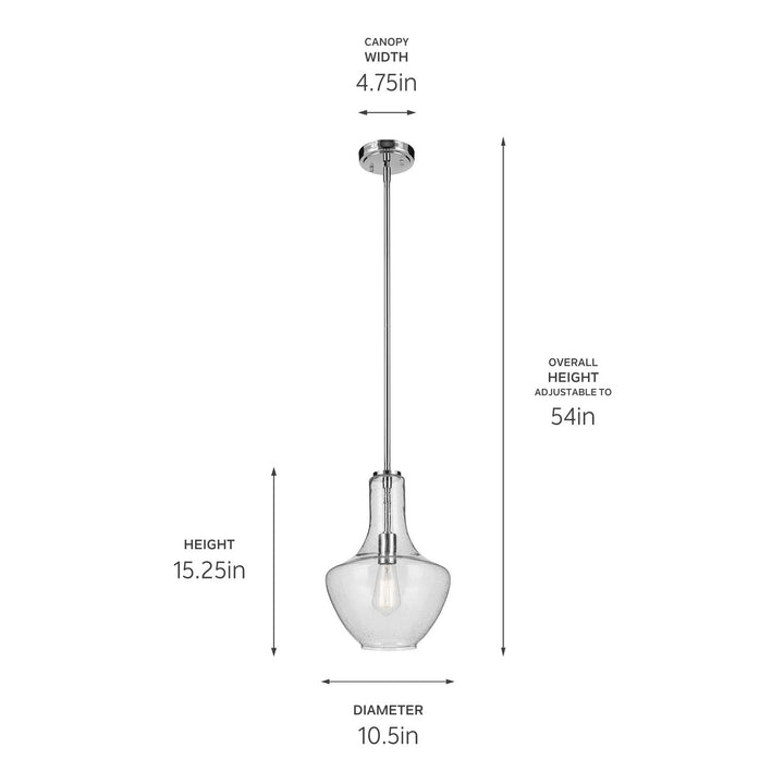 Kichler Canada - 42141CHCS - One Light Pendant - Everly - Chrome