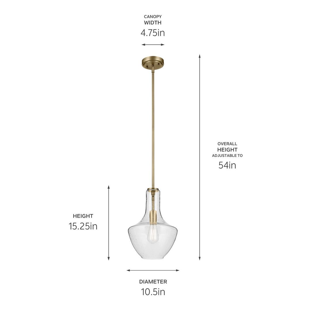 Kichler Canada - 42141NBRCS - One Light Pendant - Everly - Natural Brass