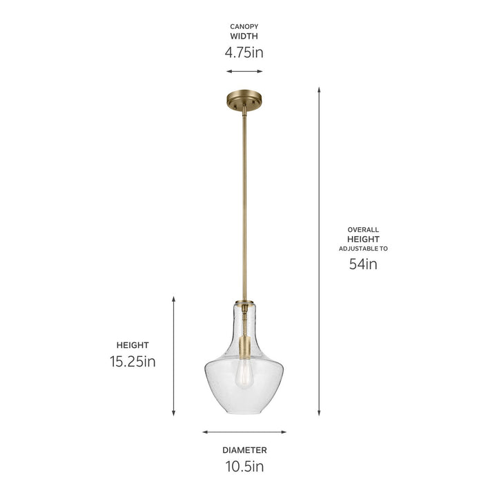 Kichler Canada - 42141NBRCS - One Light Pendant - Everly - Natural Brass
