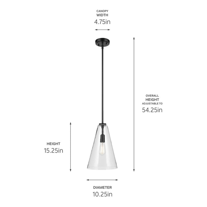 Kichler Canada - 42199BK - One Light Pendant - Everly - Black