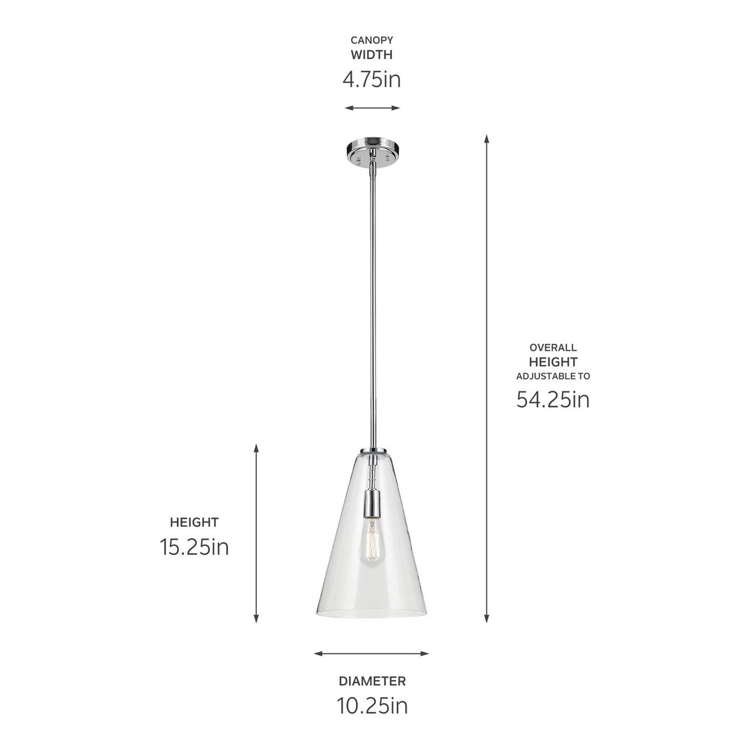 Kichler Canada - 42199CH - One Light Pendant - Everly - Chrome
