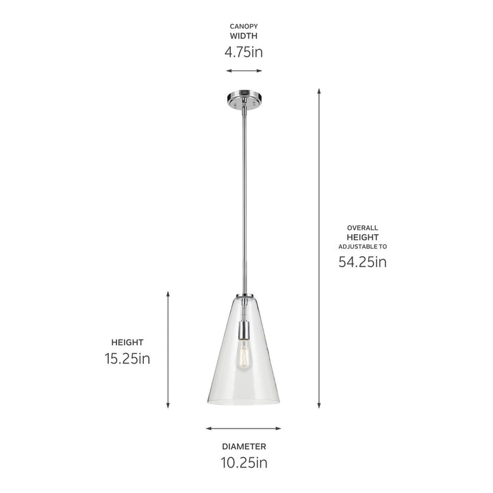 Kichler Canada - 42199CH - One Light Pendant - Everly - Chrome