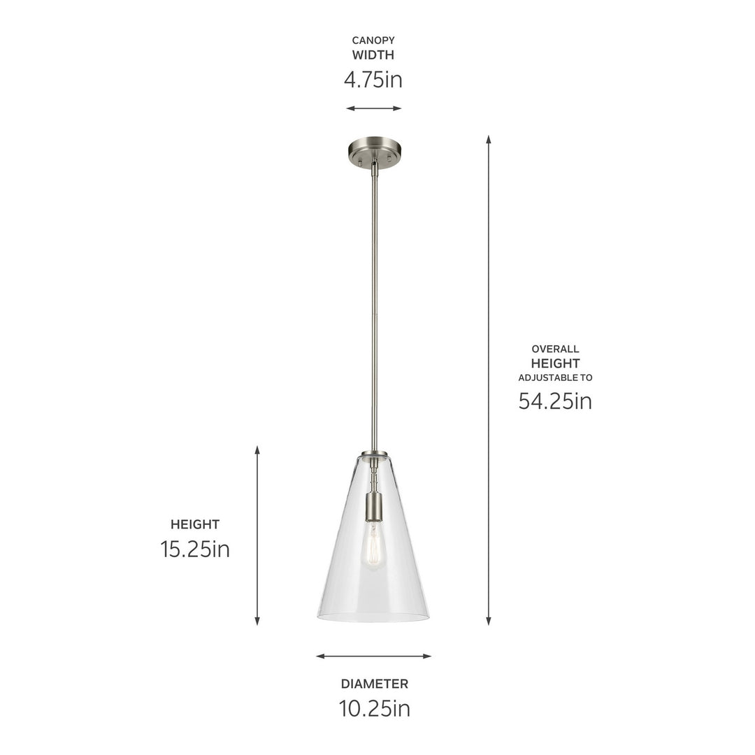 Kichler Canada - 42199NI - One Light Pendant - Everly - Brushed Nickel