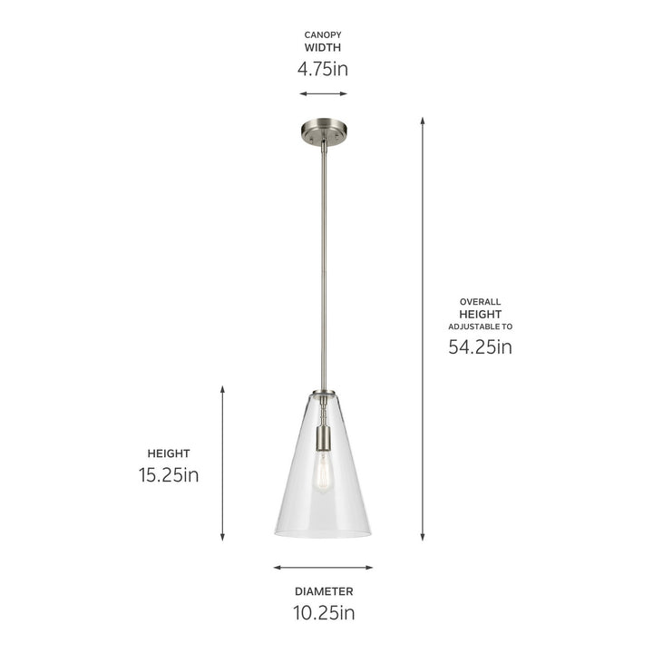 Kichler Canada - 42199NI - One Light Pendant - Everly - Brushed Nickel