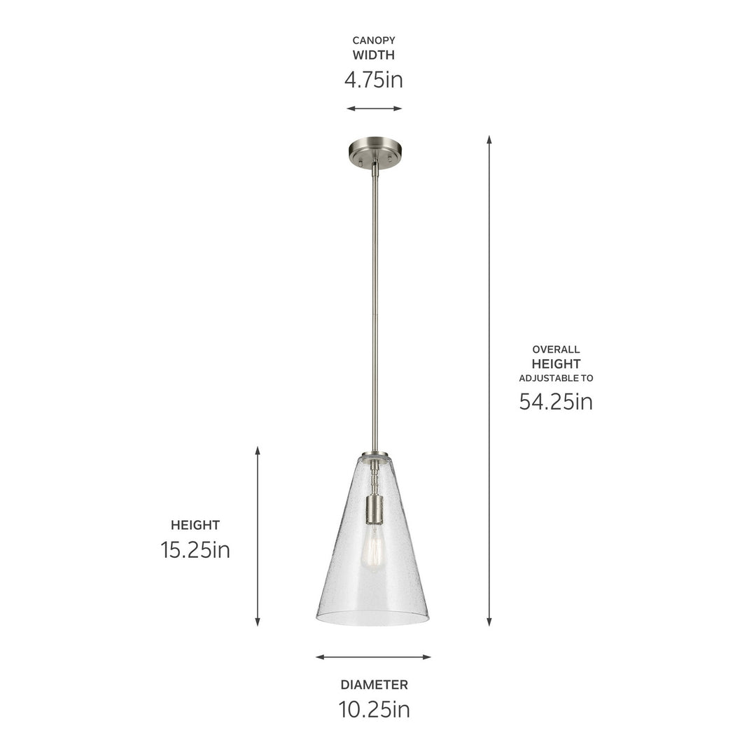 Kichler Canada - 42199NICS - One Light Pendant - Everly - Brushed Nickel