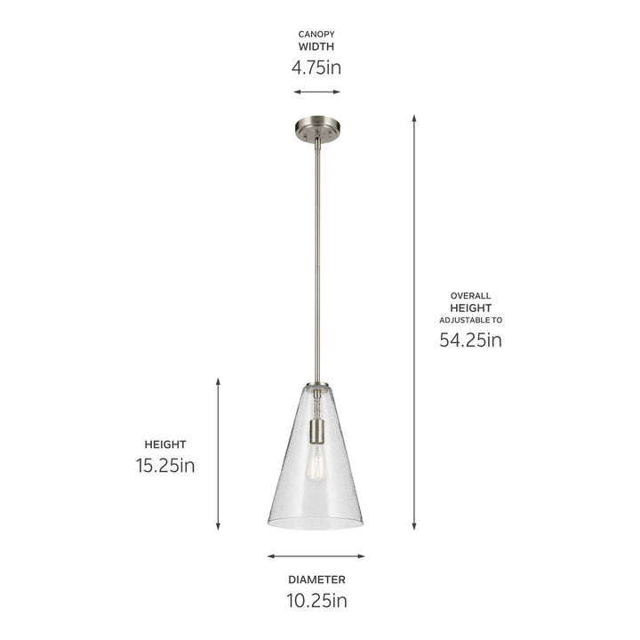 Kichler Canada - 42199NICS - One Light Pendant - Everly - Brushed Nickel