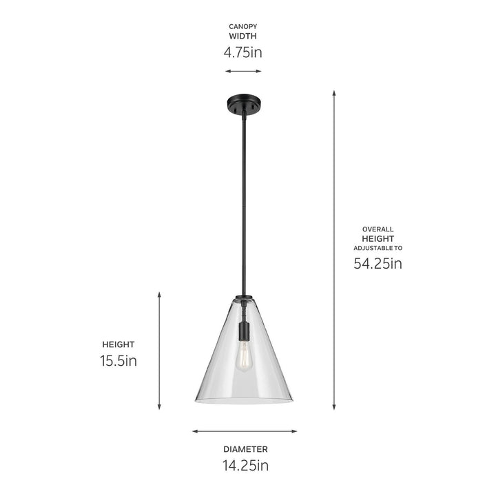 Kichler Canada - 42200BK - One Light Pendant - Everly - Black