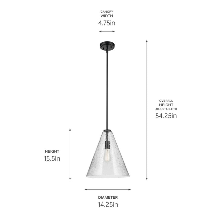 Kichler Canada - 42200BKCS - One Light Pendant - Everly - Black