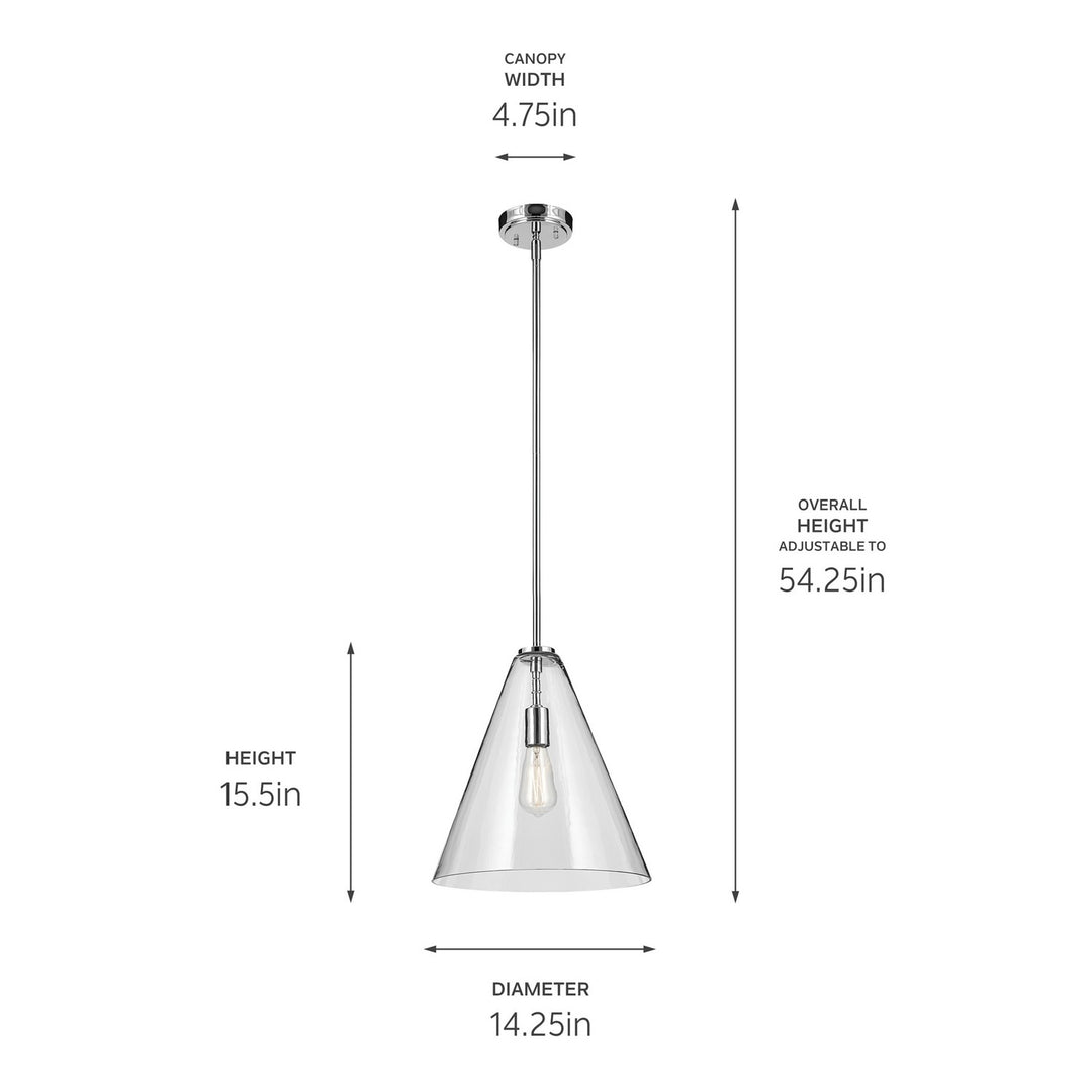 Kichler Canada - 42200CH - One Light Pendant - Everly - Chrome