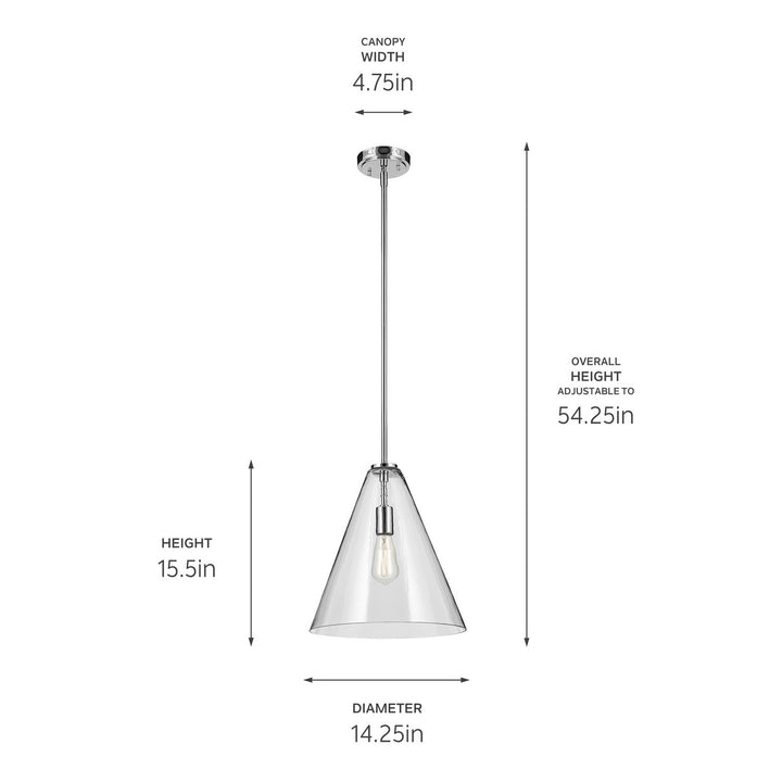 Kichler Canada - 42200CH - One Light Pendant - Everly - Chrome