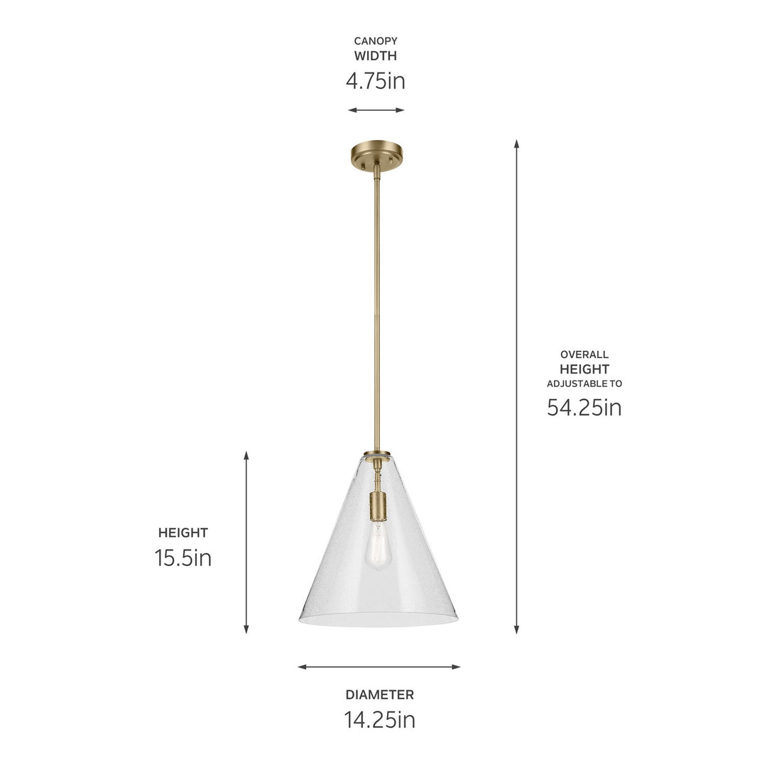 Kichler Canada - 42200NBRCS - One Light Pendant - Everly - Natural Brass