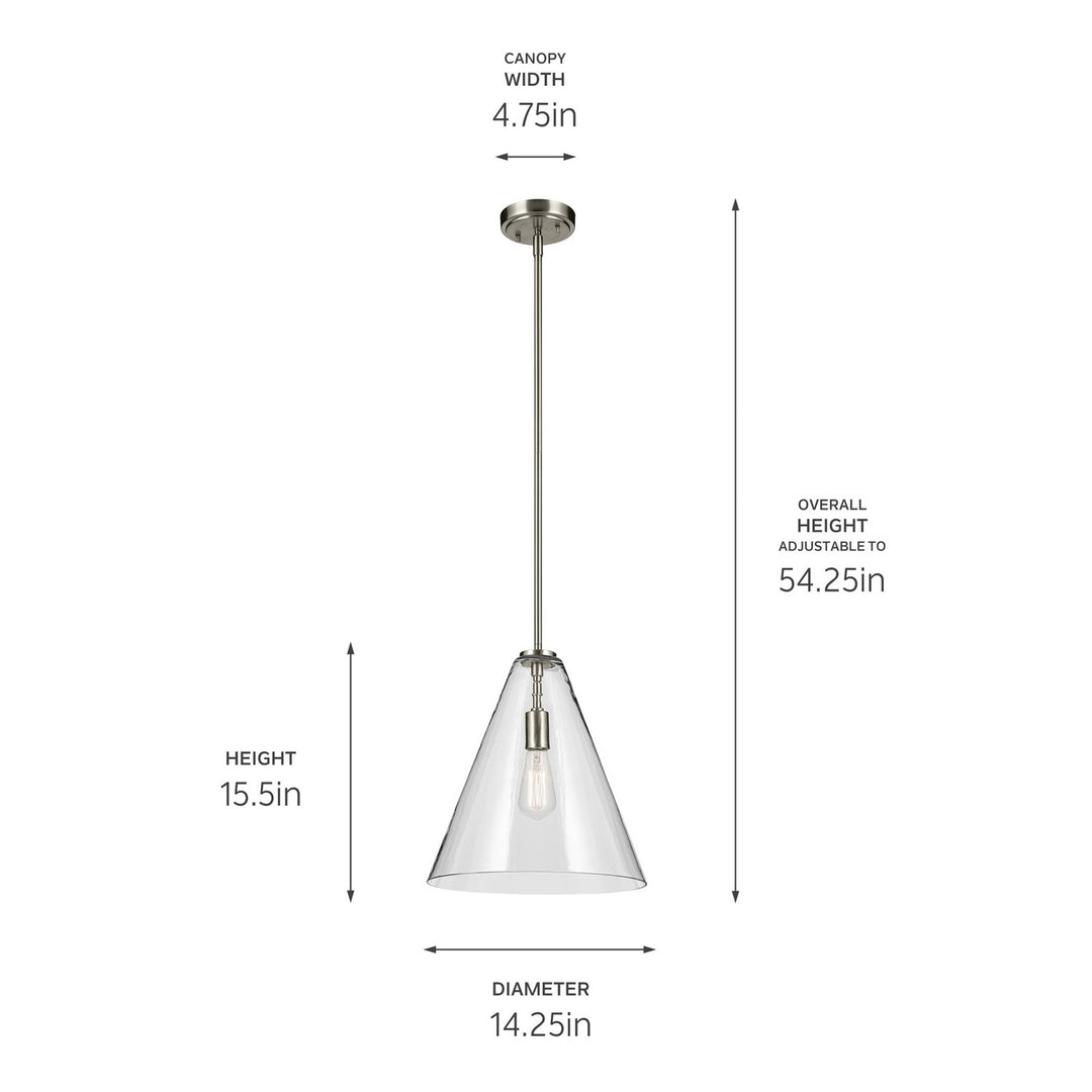 Kichler Canada - 42200NI - One Light Pendant - Everly - Brushed Nickel