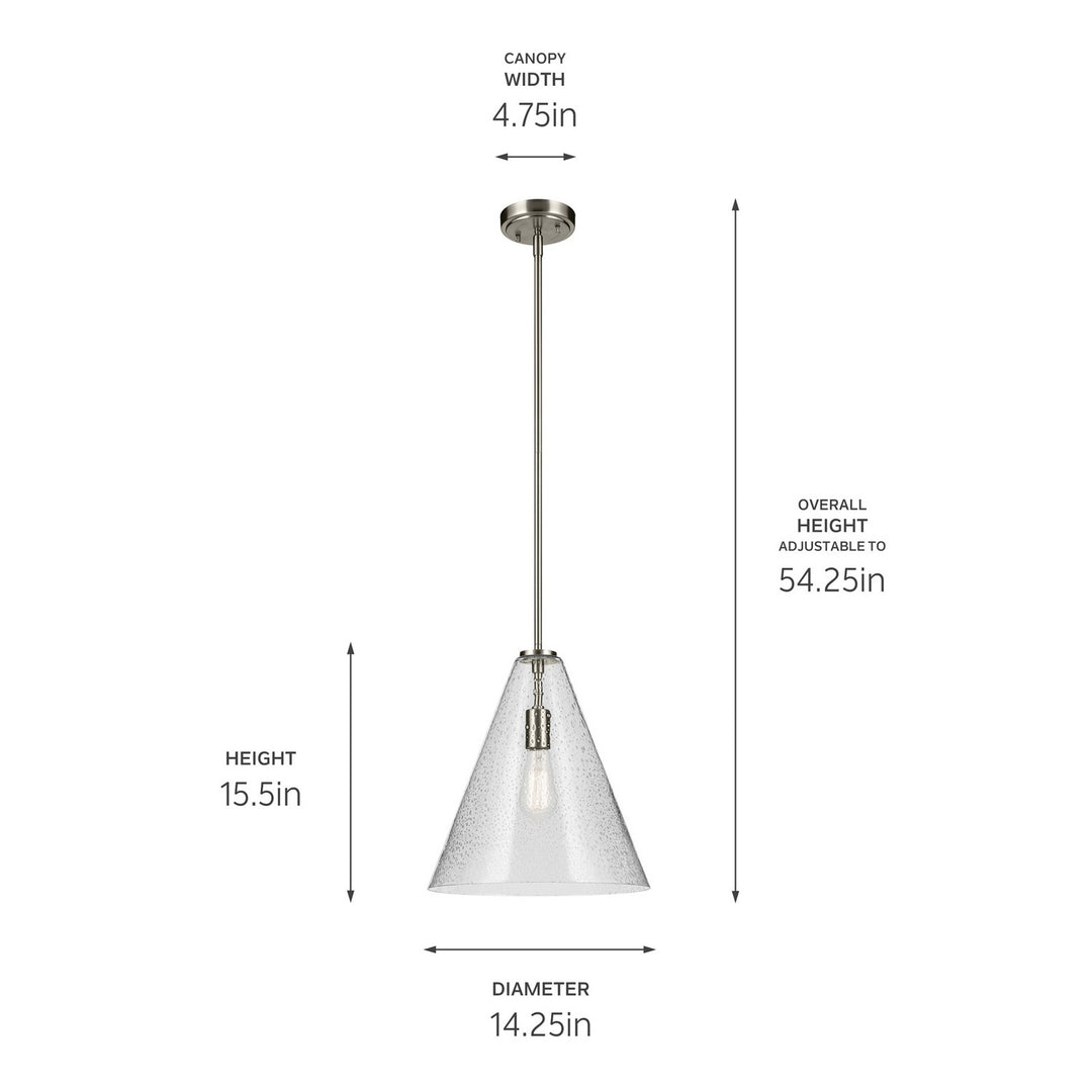 Kichler Canada - 42200NICS - One Light Pendant - Everly - Brushed Nickel