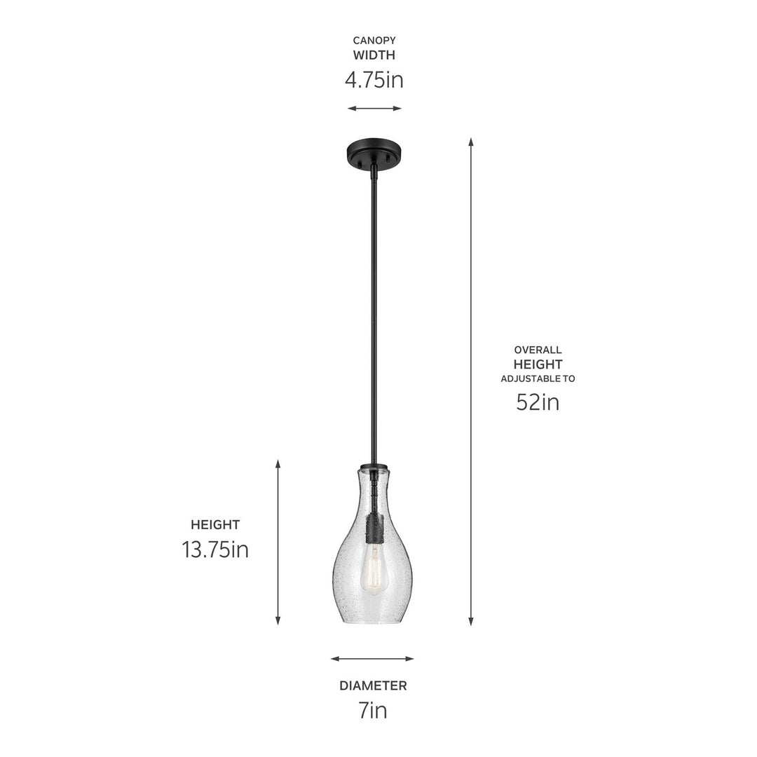 Kichler Canada - 42456BKCS - One Light Pendant - Everly - Black