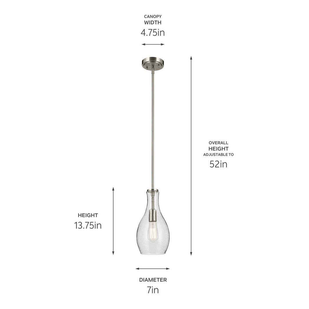 Kichler Canada - 42456NICS - One Light Pendant - Everly - Brushed Nickel