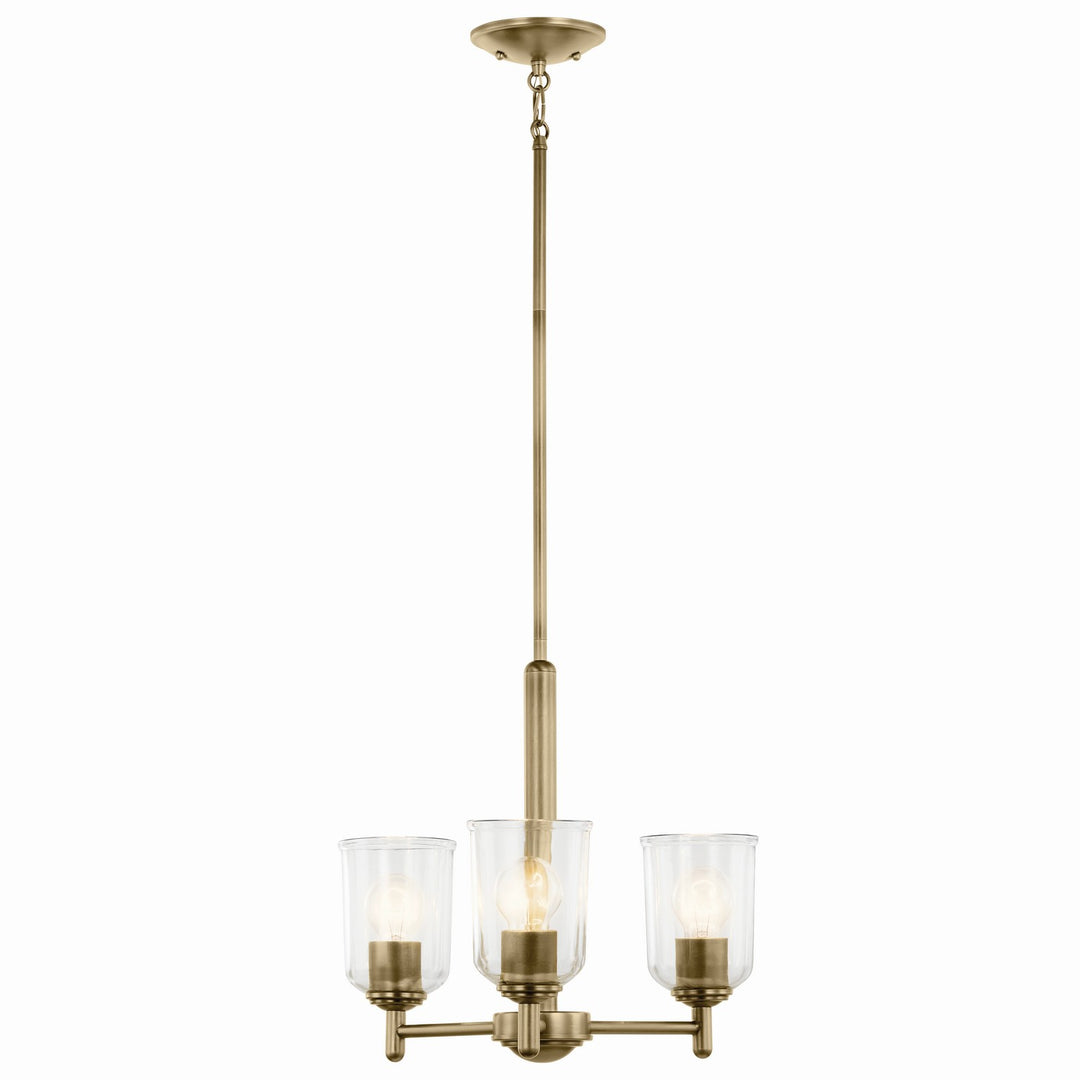 Kichler Canada - 43670NBRCLR - Three Light Mini Chandelier - Shailene - Natural Brass