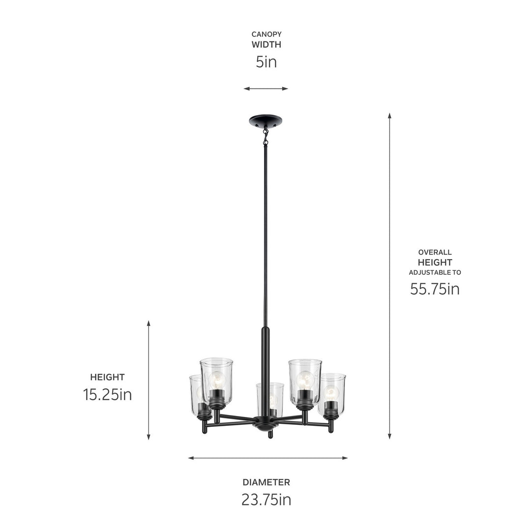 Kichler Canada - 43671BKCLR - Five Light Chandelier - Shailene - Black