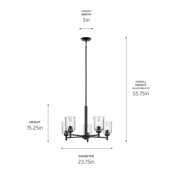 Kichler Canada - 43671BKCLR - Five Light Chandelier - Shailene - Black