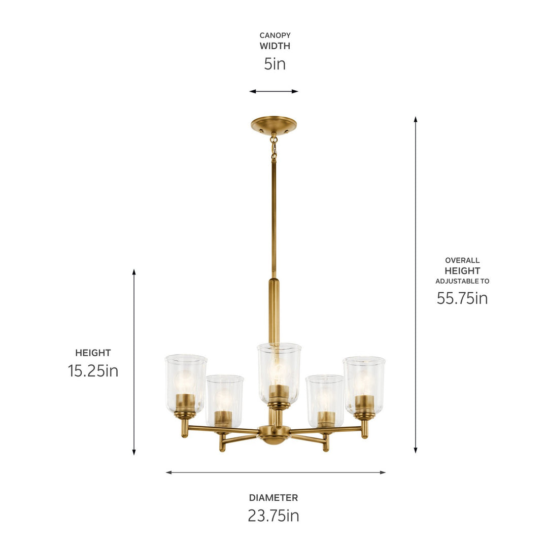 Kichler Canada - 43671NBRCLR - Five Light Chandelier - Shailene - Natural Brass