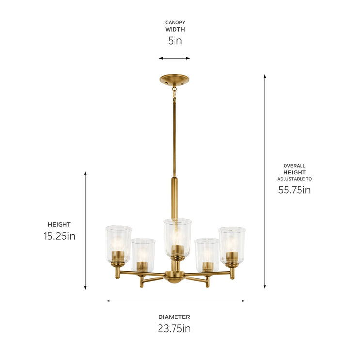 Kichler Canada - 43671NBRCLR - Five Light Chandelier - Shailene - Natural Brass
