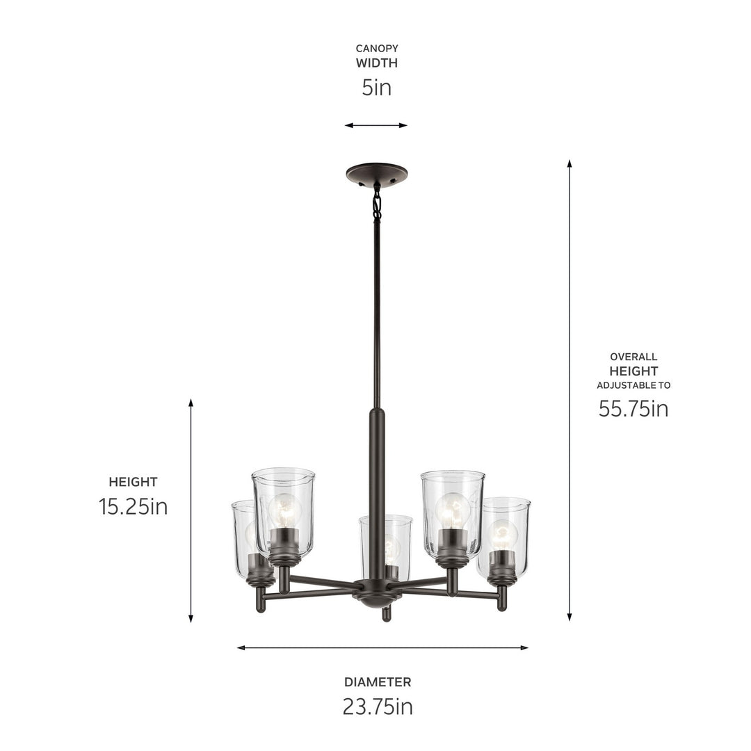Kichler Canada - 43671OZCLR - Five Light Chandelier - Shailene - Olde Bronze