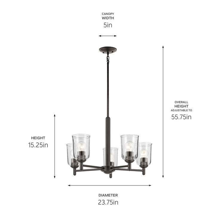 Kichler Canada - 43671OZCLR - Five Light Chandelier - Shailene - Olde Bronze
