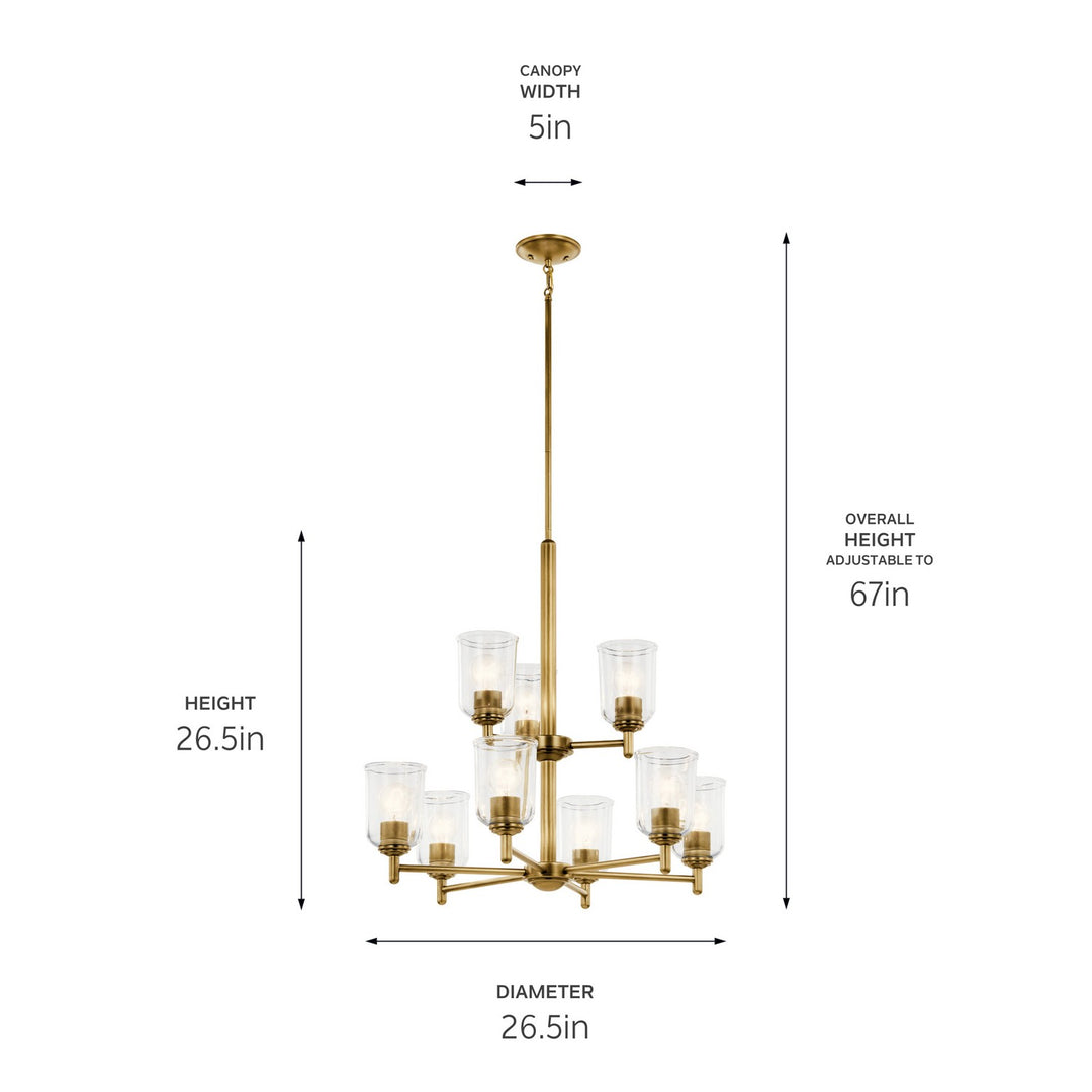 Kichler Canada - 43672NBRCLR - Nine Light Chandelier - Shailene - Natural Brass
