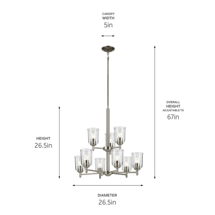 Kichler Canada - 43672NICLR - Nine Light Chandelier - Shailene - Brushed Nickel