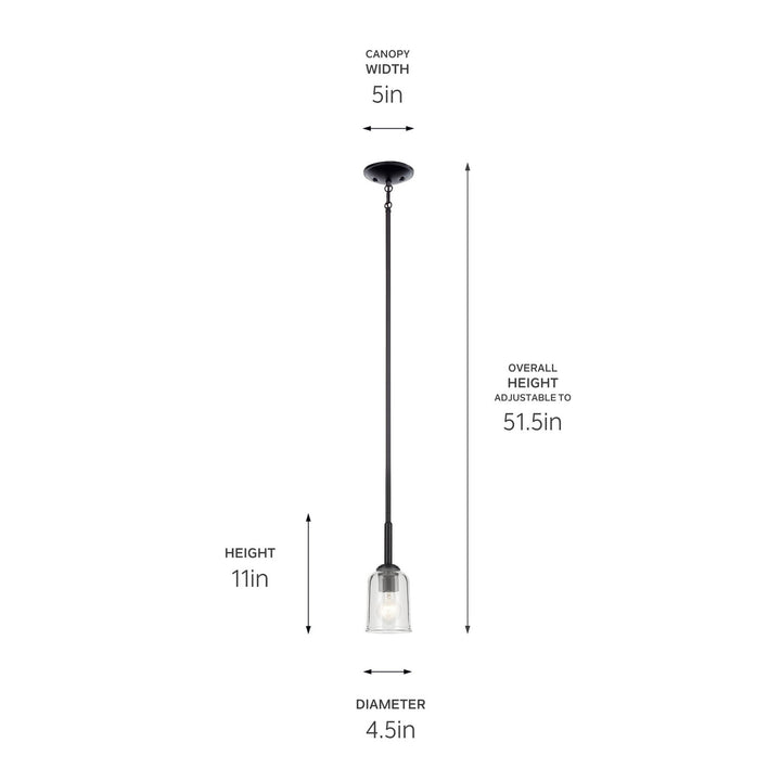 Kichler Canada - 43674BKCLR - One Light Mini Pendant - Shailene - Black