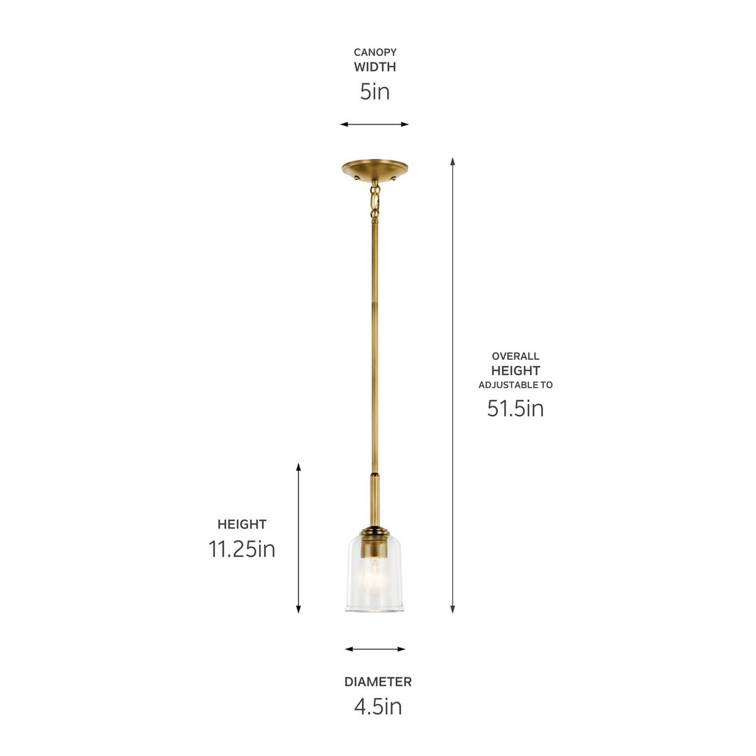 Kichler Canada - 43674NBRCLR - One Light Mini Pendant - Shailene - Natural Brass