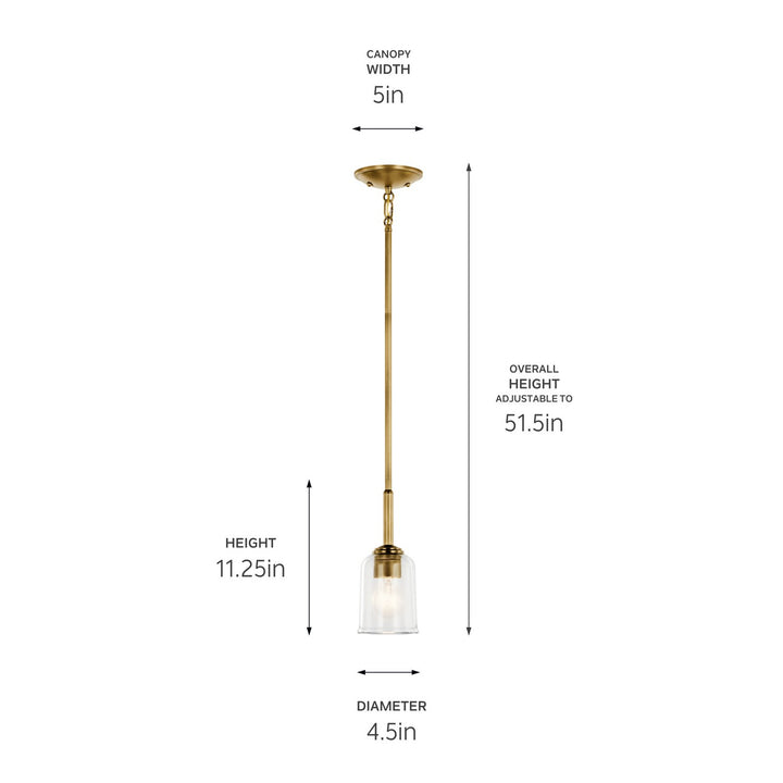 Kichler Canada - 43674NBRCLR - One Light Mini Pendant - Shailene - Natural Brass