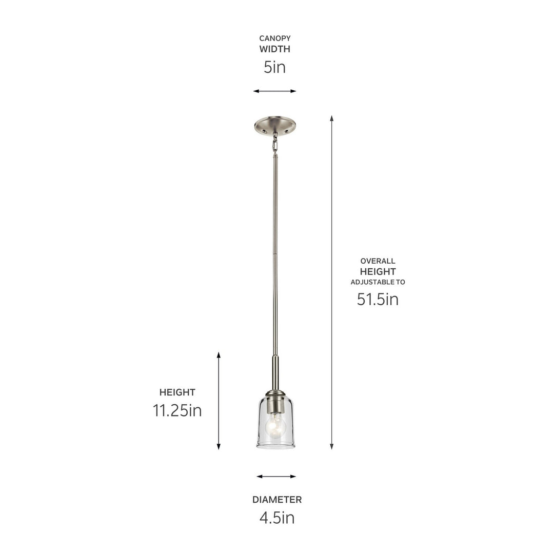 Kichler Canada - 43674NICLR - One Light Mini Pendant - Shailene - Brushed Nickel