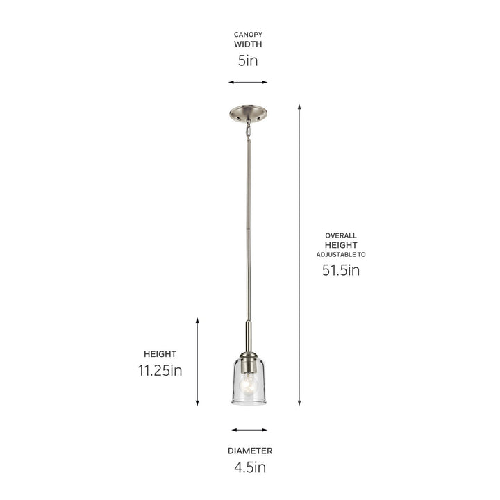 Kichler Canada - 43674NICLR - One Light Mini Pendant - Shailene - Brushed Nickel
