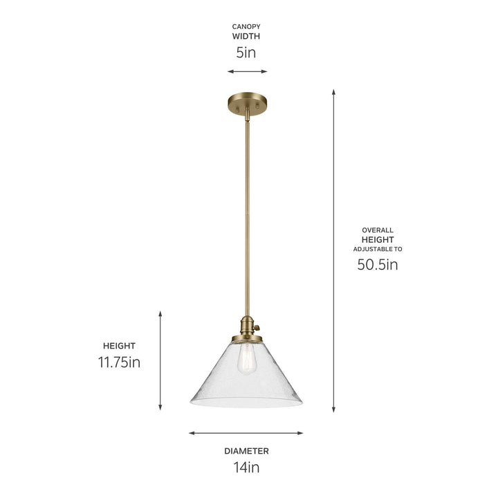 Kichler Canada - 43905NBR - One Light Pendant - Avery - Natural Brass