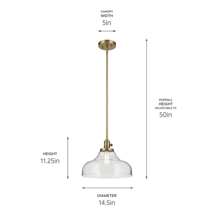 Kichler Canada - 43906NBR - One Light Pendant - Avery - Natural Brass