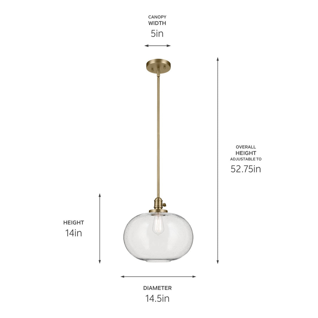 Kichler Canada - 43911NBR - One Light Pendant - Avery - Natural Brass