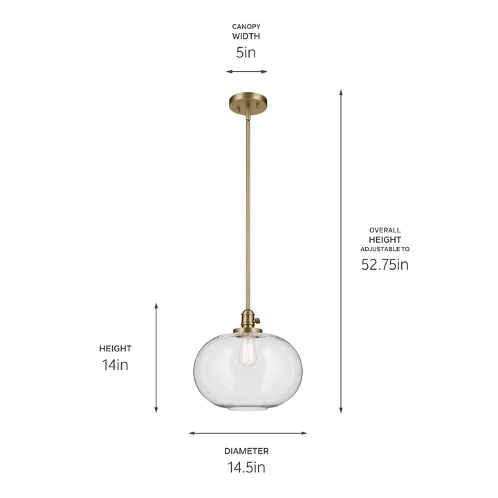 Kichler Canada - 43911NBR - One Light Pendant - Avery - Natural Brass