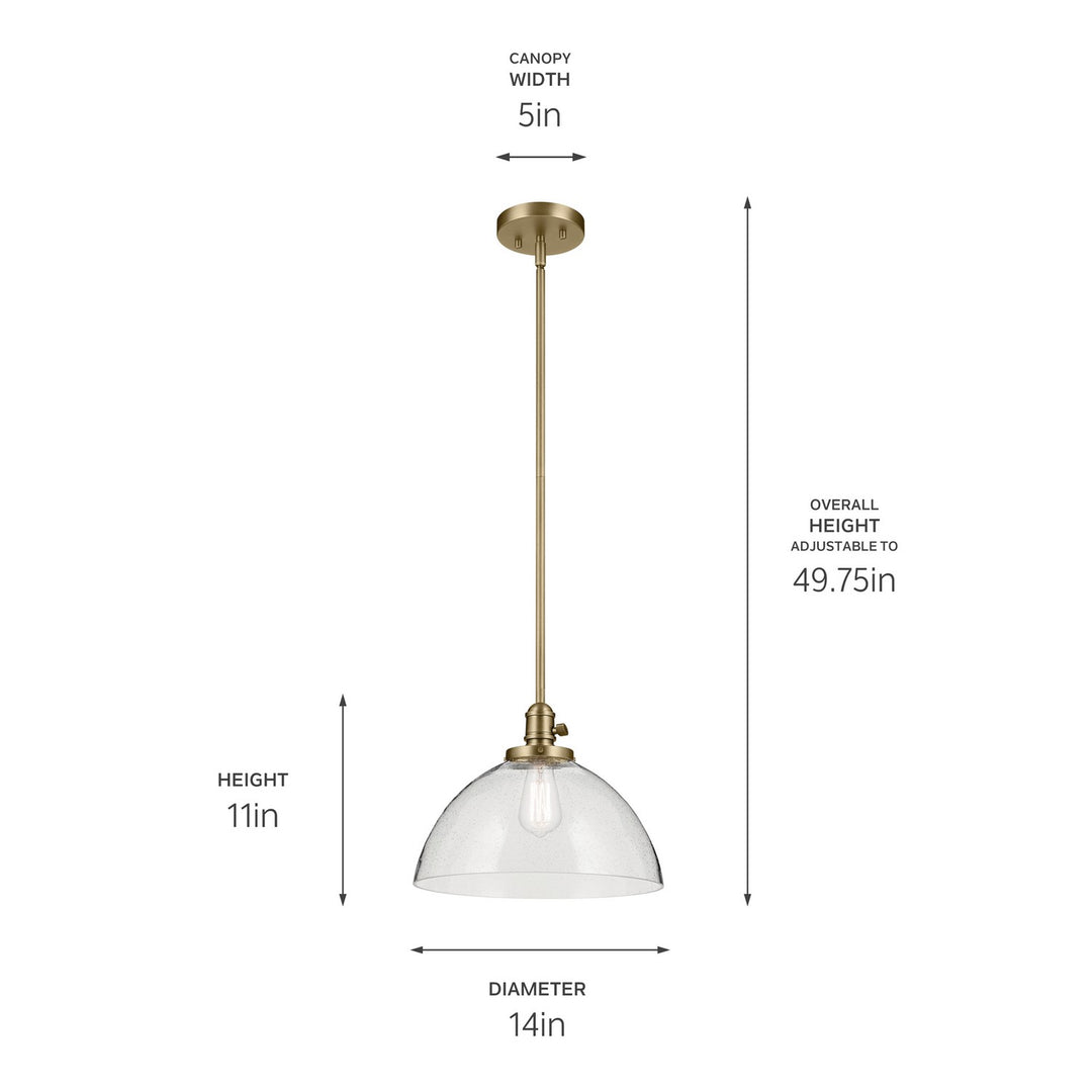 Kichler Canada - 43912NBR - One Light Pendant - Avery - Natural Brass
