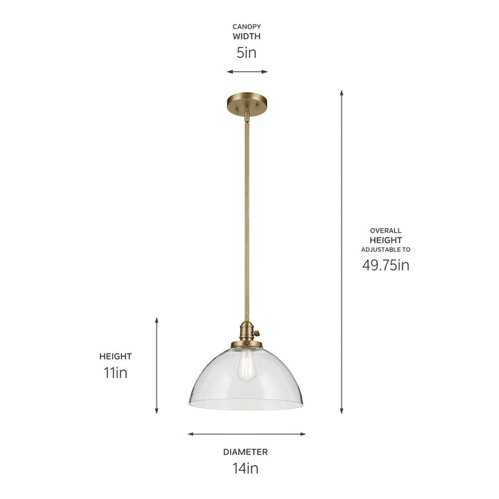 Kichler Canada - 43912NBR - One Light Pendant - Avery - Natural Brass