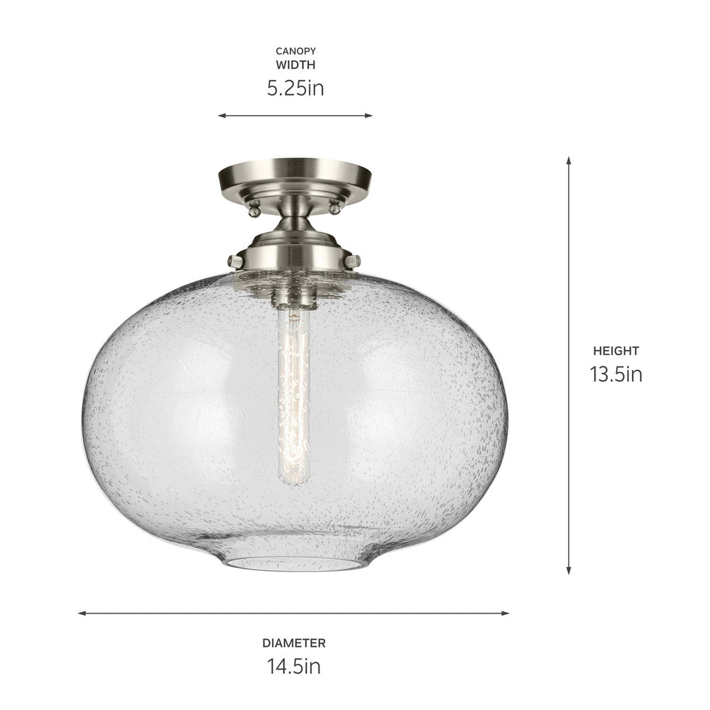 Kichler Canada - 43913NI - One Light Semi Flush Mount - Avery - Brushed Nickel