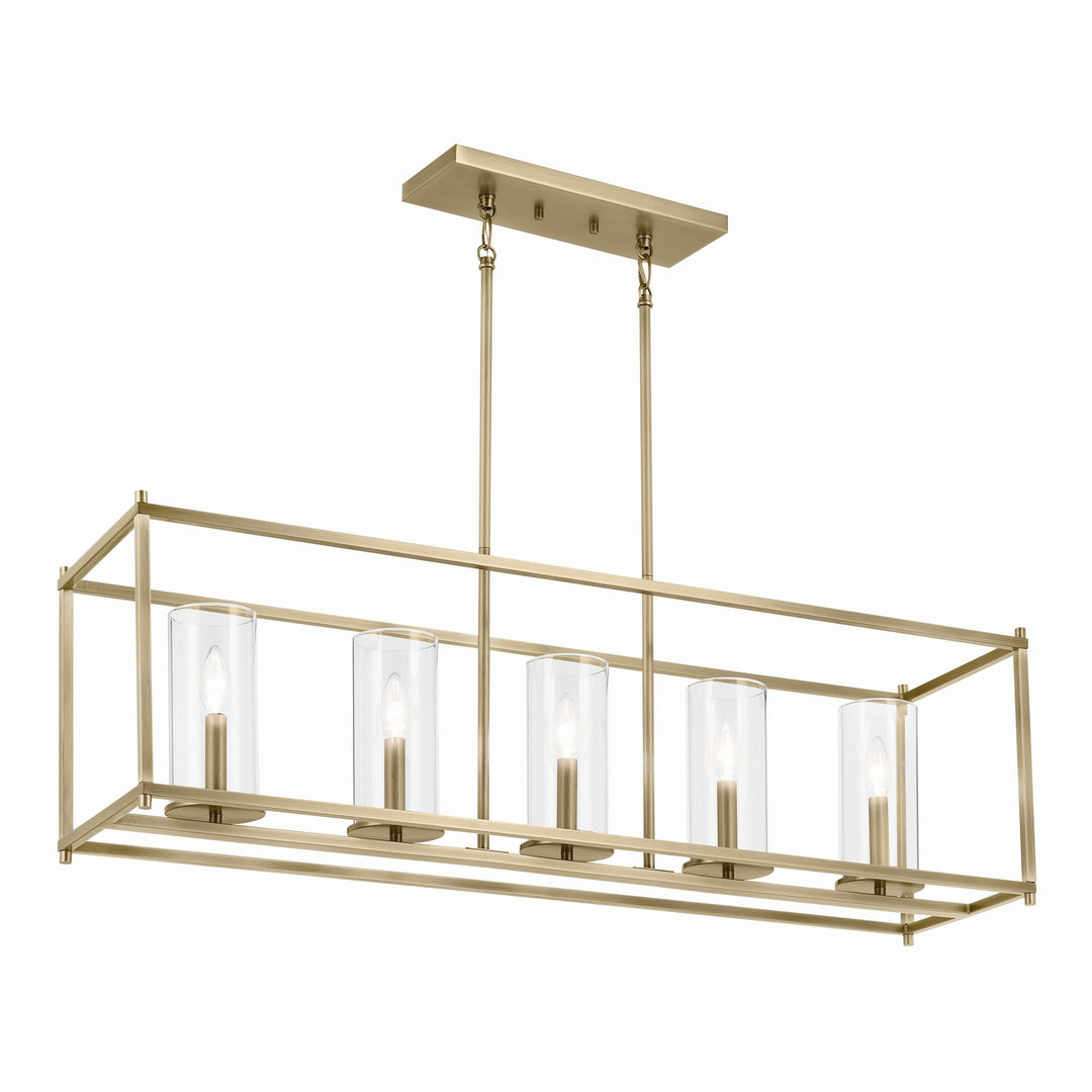 Kichler Canada - 43995NBR - Five Light Linear Chandelier - Crosby - Natural Brass