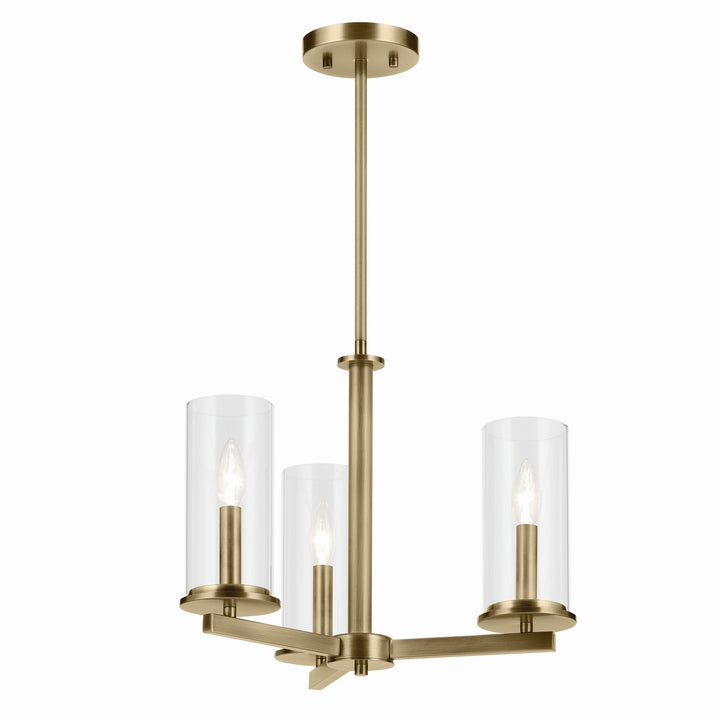 Kichler Canada - 43997NBR - Three Light Chandelier - Crosby - Natural Brass