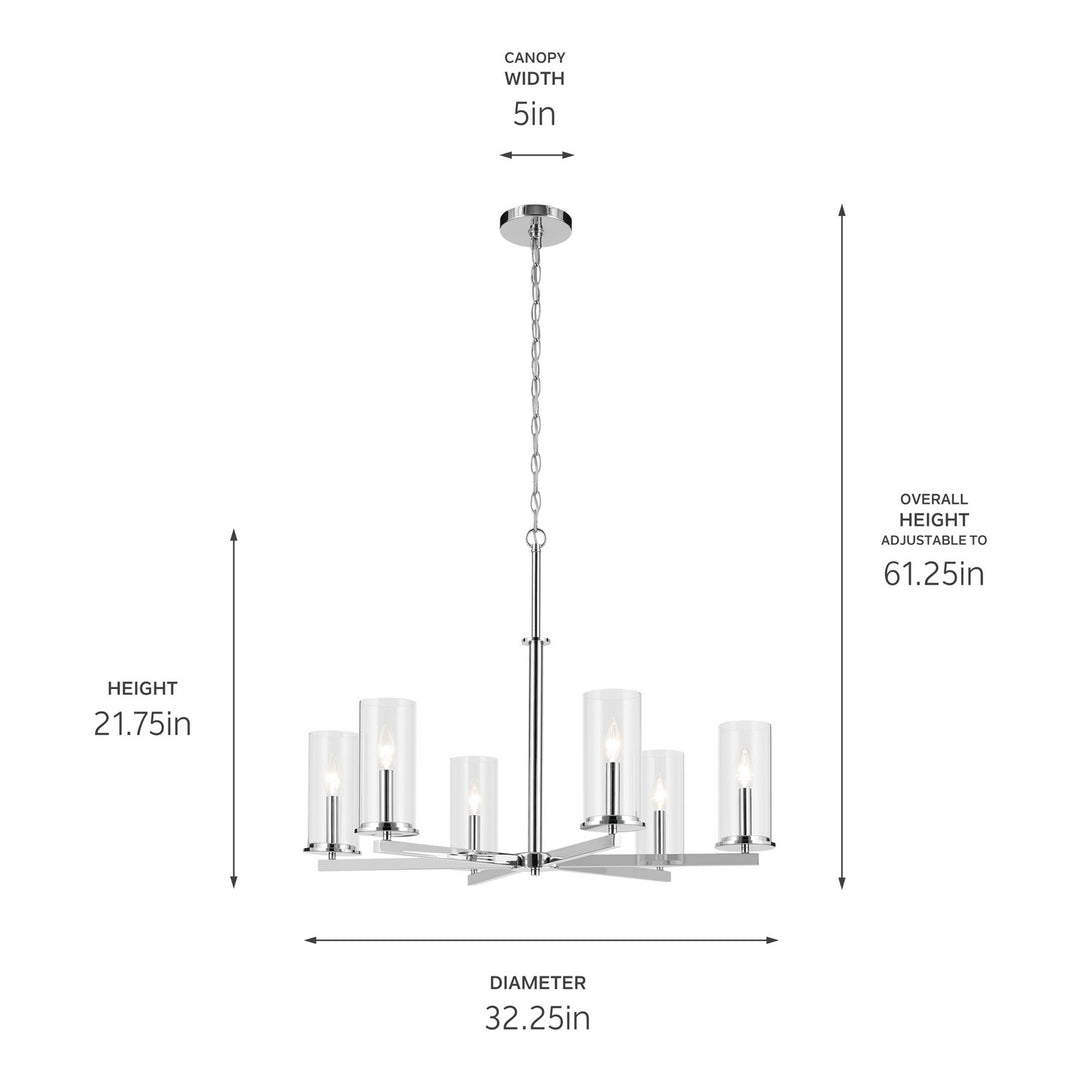 Kichler Canada - 44013CH - Six Light Chandelier - Crosby - Chrome