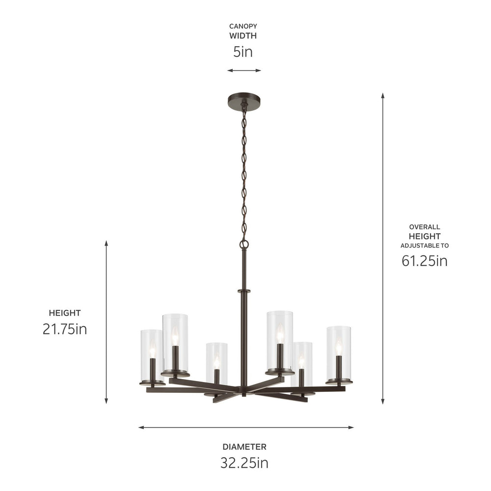 Kichler Canada - 44013OZ - Six Light Chandelier - Crosby - Olde Bronze