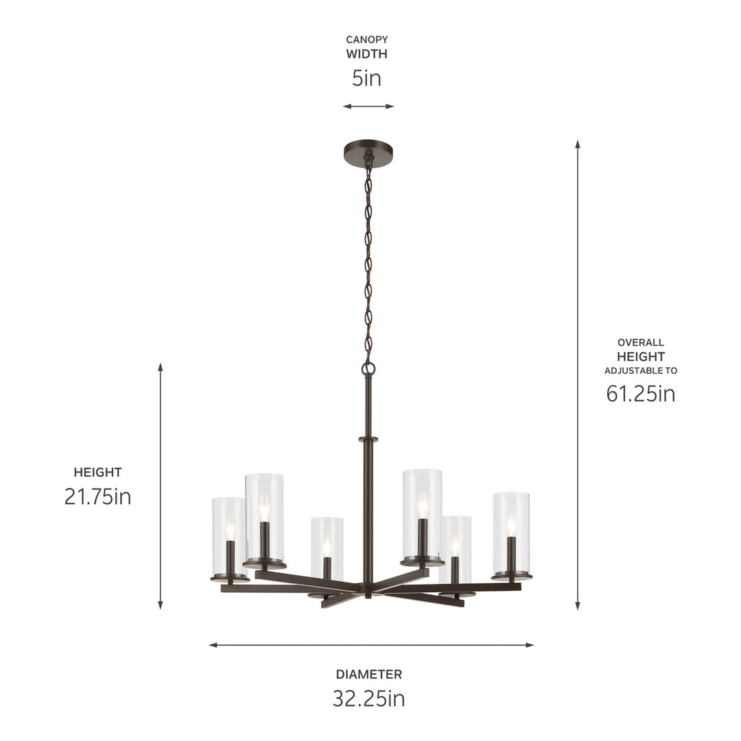 Kichler Canada - 44013OZ - Six Light Chandelier - Crosby - Olde Bronze