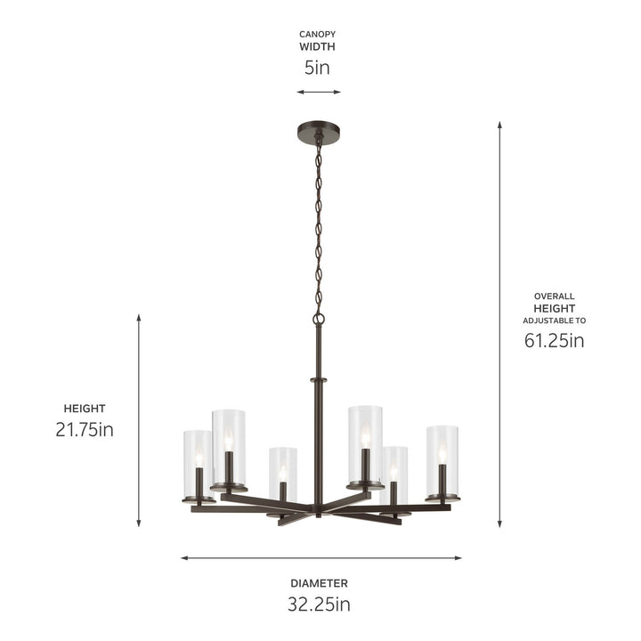 Kichler Canada - 44013OZ - Six Light Chandelier - Crosby - Olde Bronze