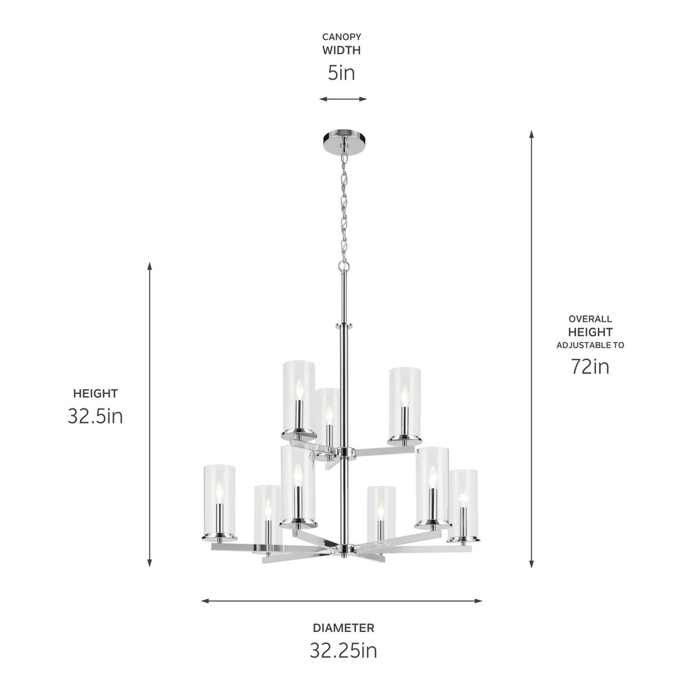 Kichler Canada - 44014CH - Nine Light Chandelier - Crosby - Chrome
