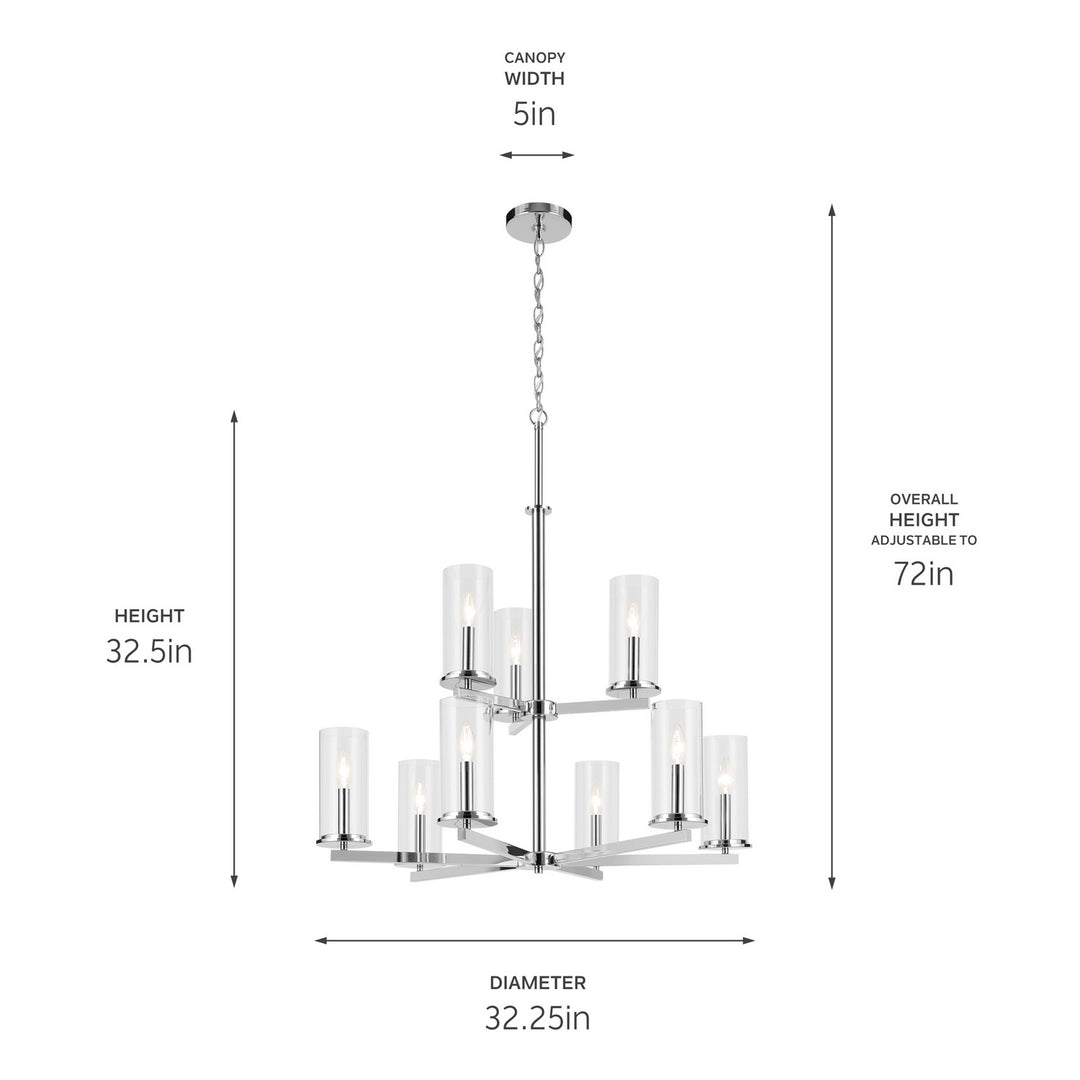 Kichler Canada - 44014CH - Nine Light Chandelier - Crosby - Chrome