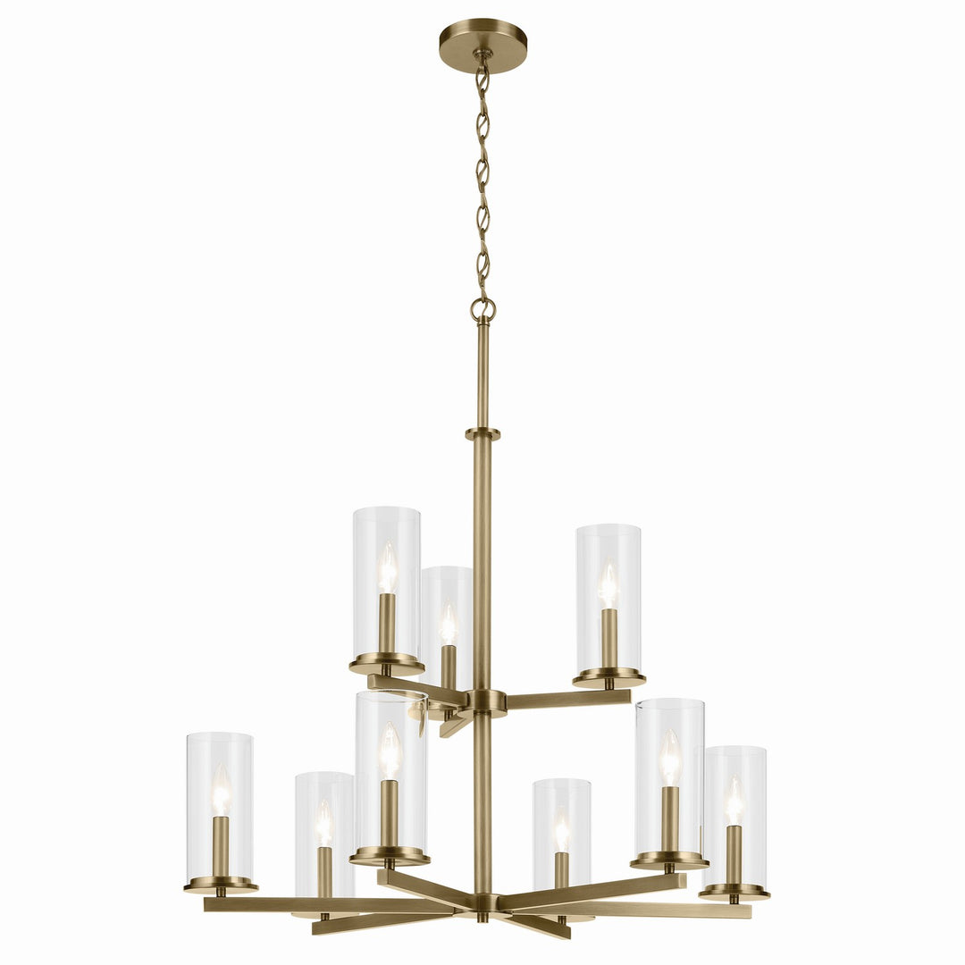 Kichler Canada - 44014NBR - Nine Light Chandelier - Crosby - Natural Brass