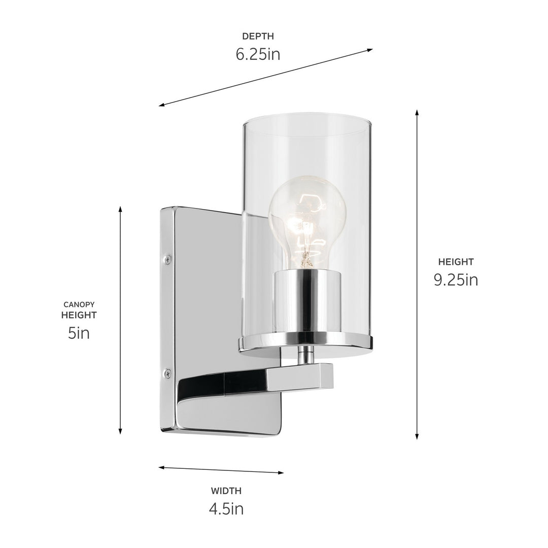 Kichler Canada - 45495CHCLR - One Light Wall Sconce - Crosby - Chrome